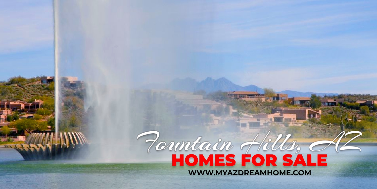 View of homes for sale in Fountain Hills AZ with beautiful place
