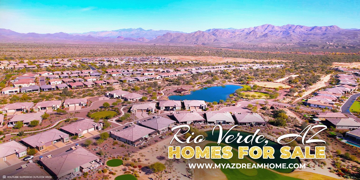 View of homes for sale in Rio Verde AZ with mountain views