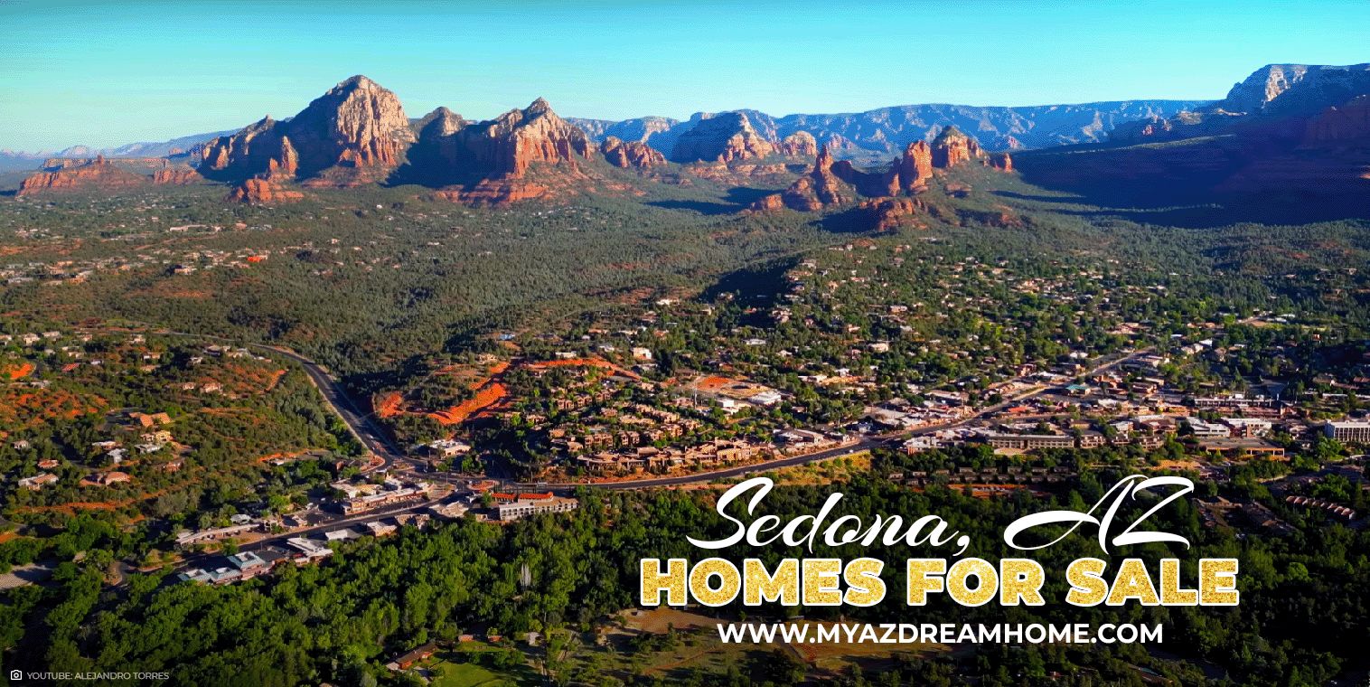 View of homes for sale in Sedona AZ with mountain views