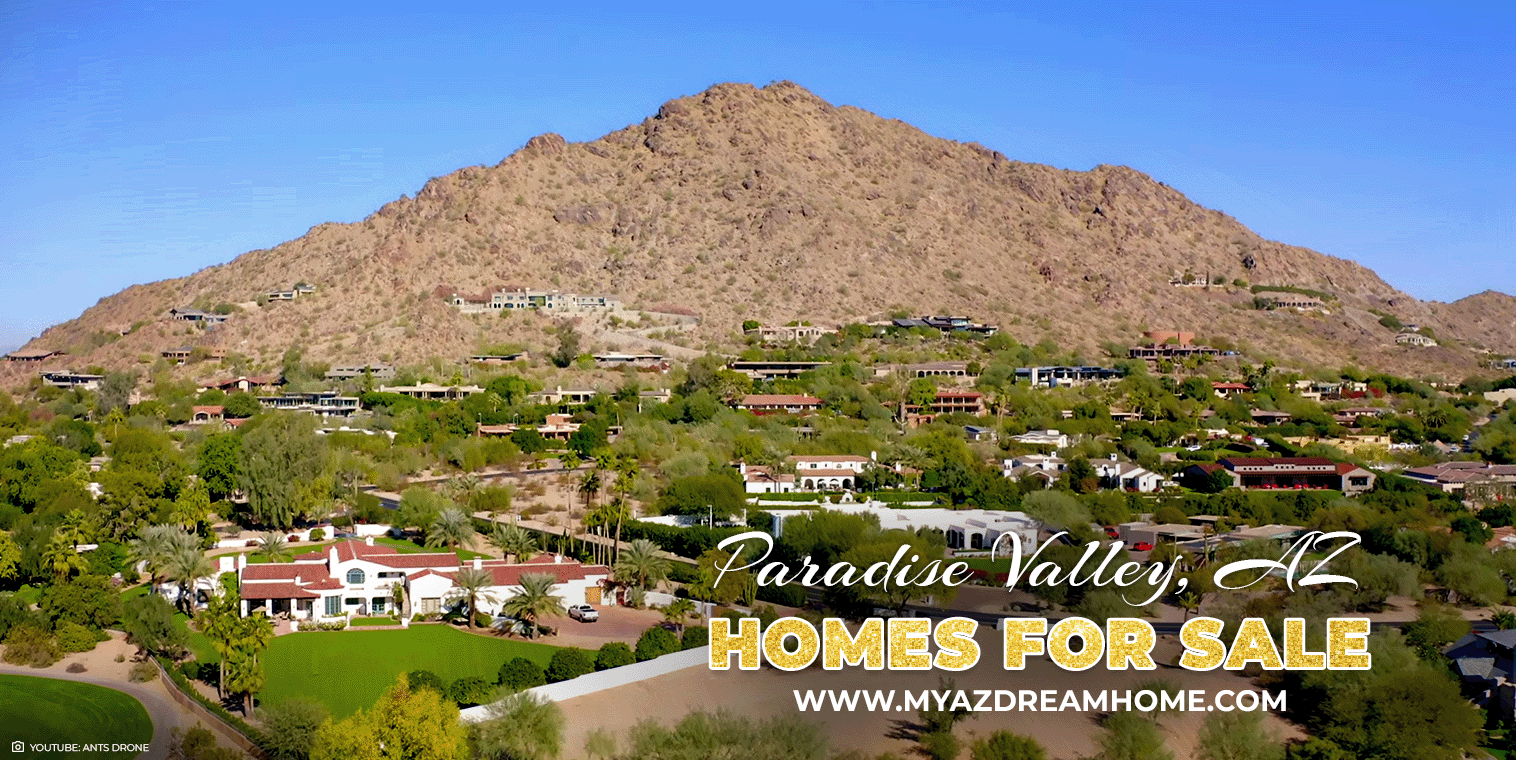 View of homes for sale in Paradise Valley AZ with Mountain Views